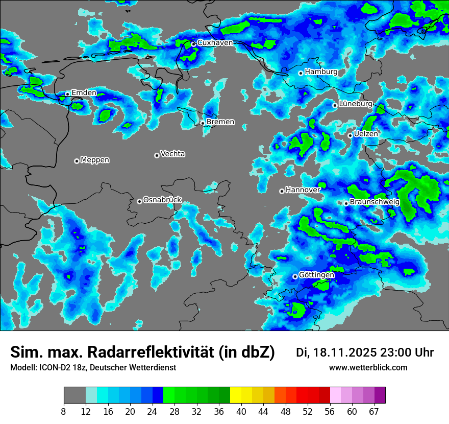 Modellkarten Simuliertes Radarbild