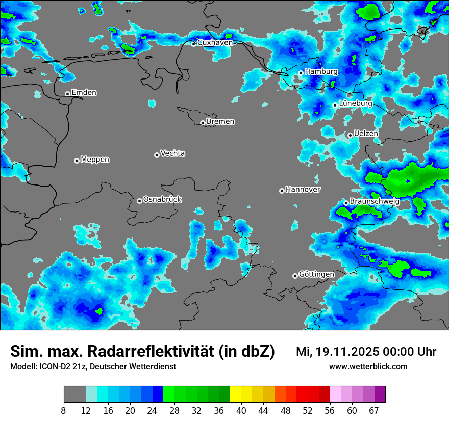 Modellkarten Simuliertes Radarbild