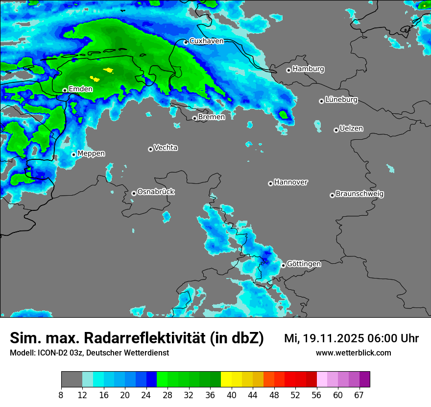 Modellkarten Simuliertes Radarbild