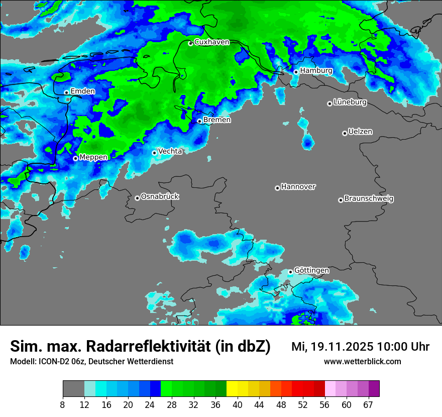 Modellkarten Simuliertes Radarbild
