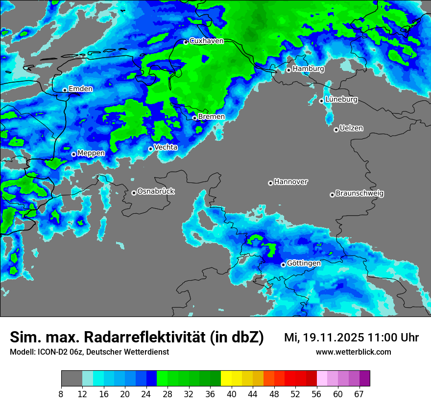 Modellkarten Simuliertes Radarbild
