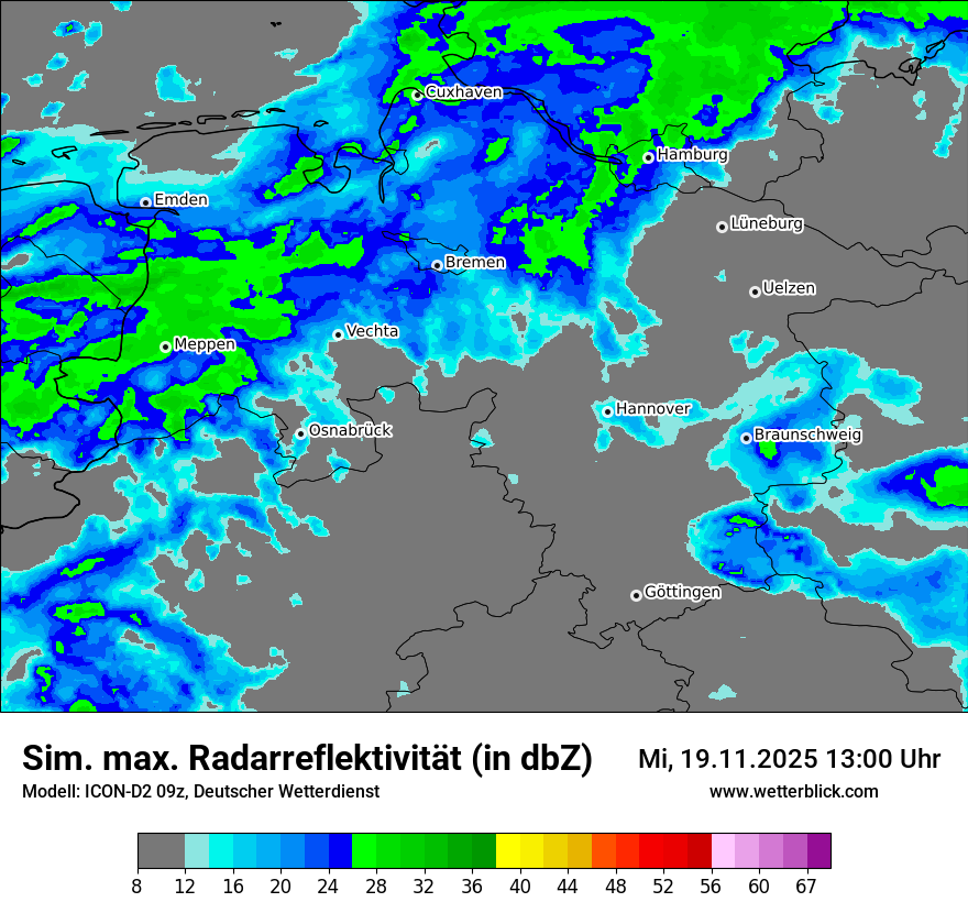 Modellkarten Simuliertes Radarbild