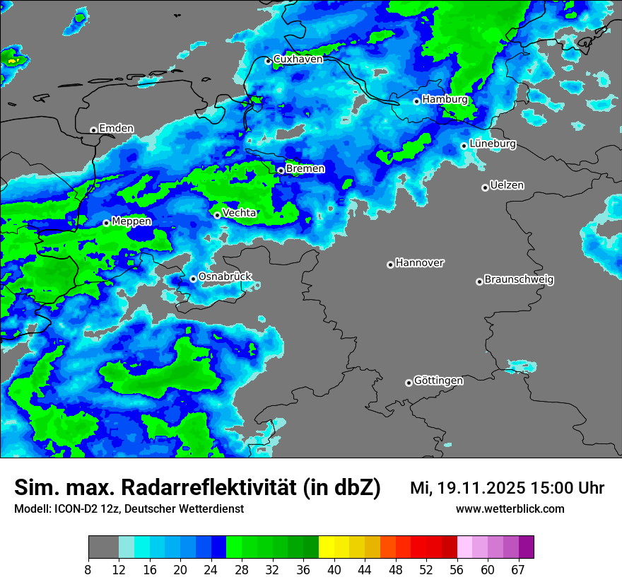 Modellkarten Simuliertes Radarbild