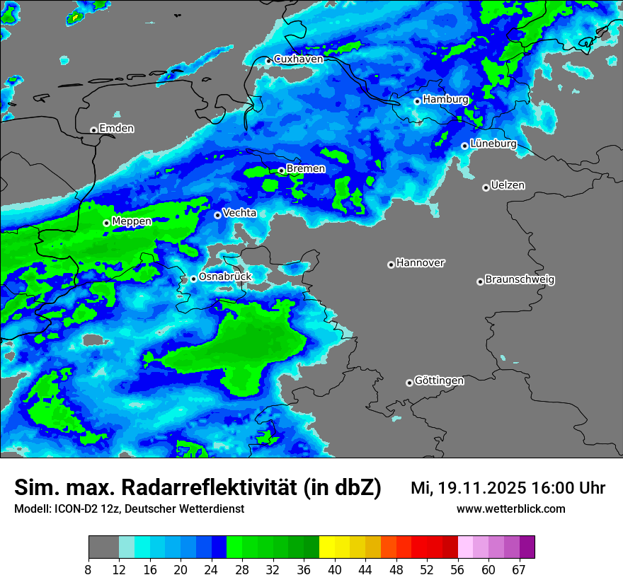 Modellkarten Simuliertes Radarbild