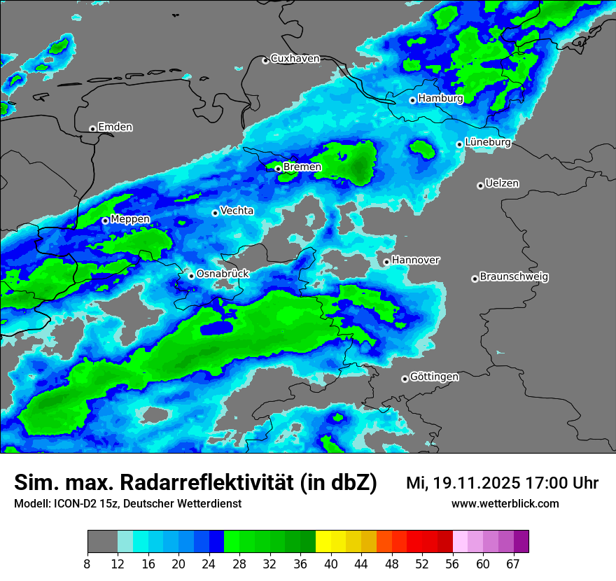 Modellkarten Simuliertes Radarbild
