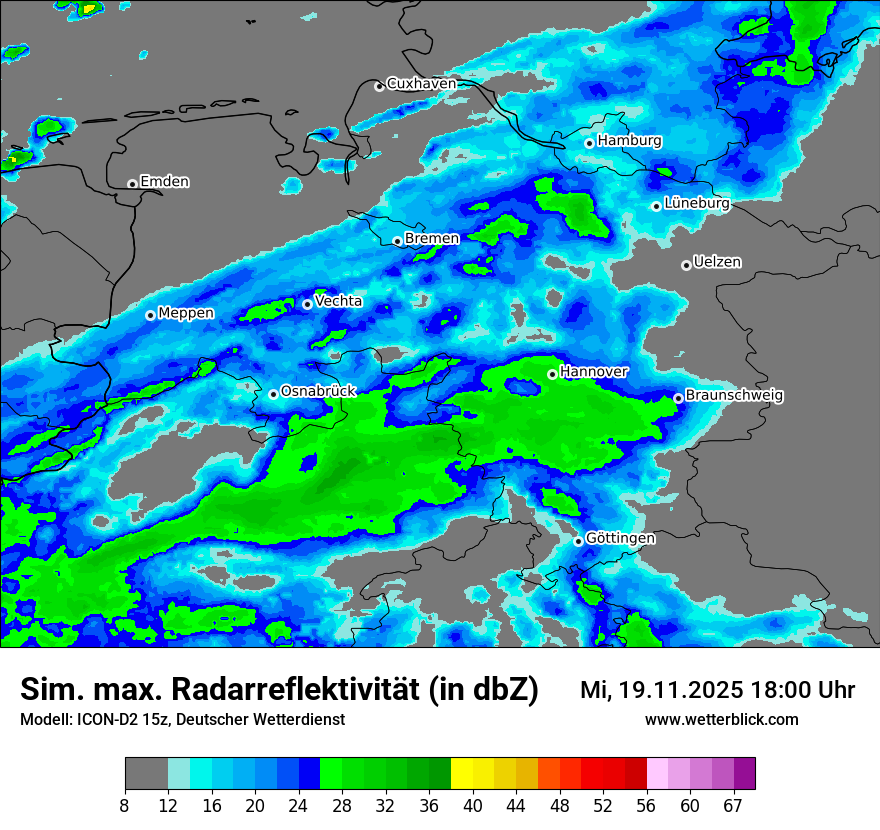 Modellkarten Simuliertes Radarbild