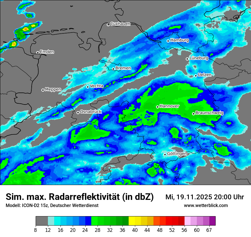 Modellkarten Simuliertes Radarbild