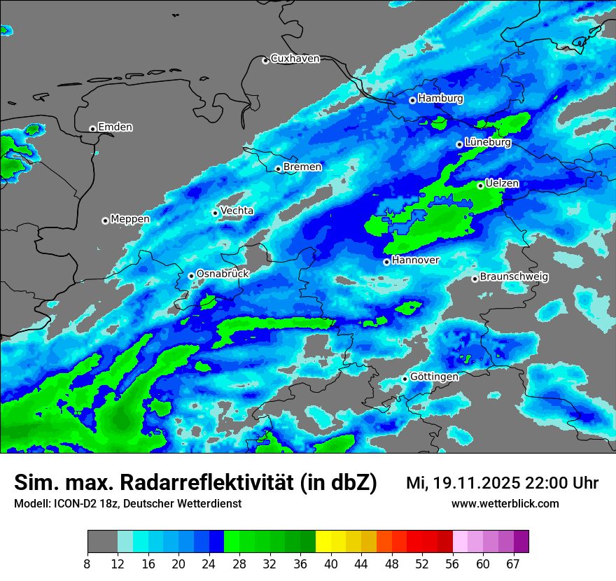Modellkarten Simuliertes Radarbild
