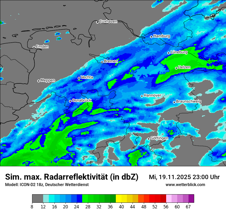 Modellkarten Simuliertes Radarbild