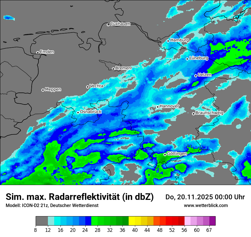 Modellkarten Simuliertes Radarbild