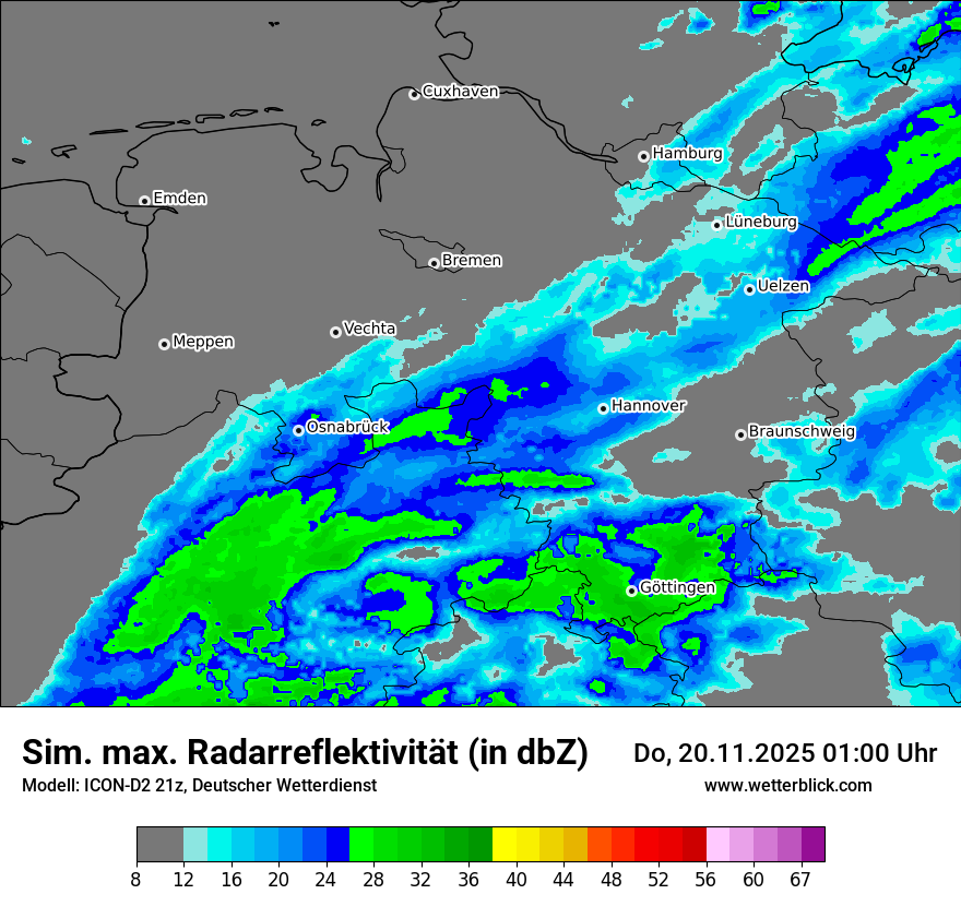 Modellkarten Simuliertes Radarbild