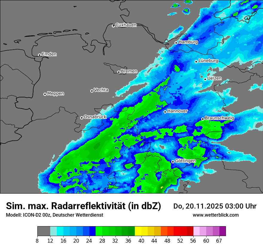 Modellkarten Simuliertes Radarbild