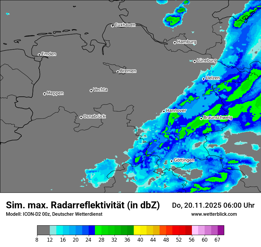 Modellkarten Simuliertes Radarbild