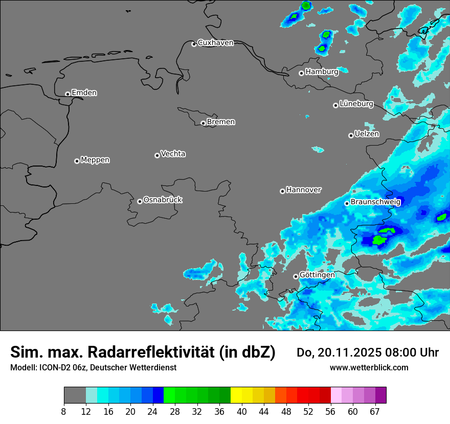 Modellkarten Simuliertes Radarbild