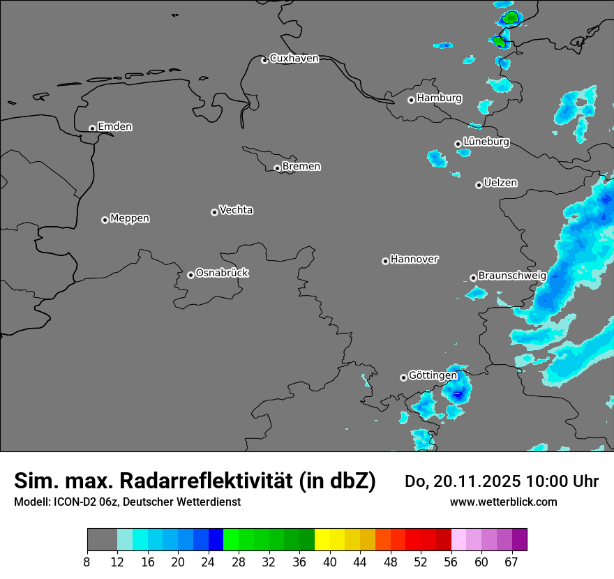 Modellkarten Simuliertes Radarbild