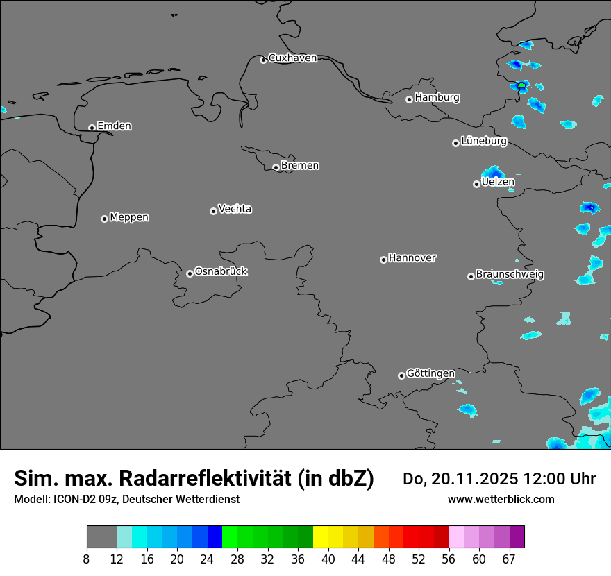 Modellkarten Simuliertes Radarbild