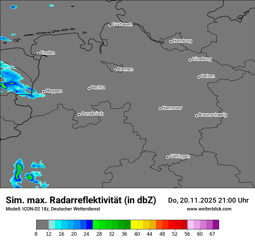 Modellkarten Simuliertes Radarbild