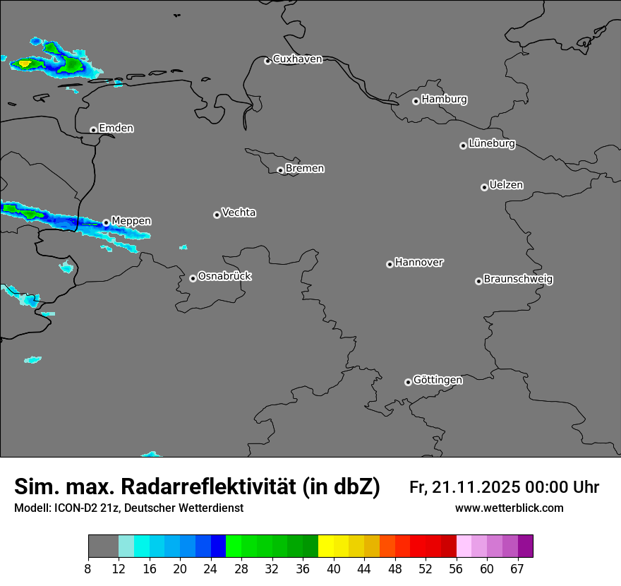 Modellkarten Simuliertes Radarbild