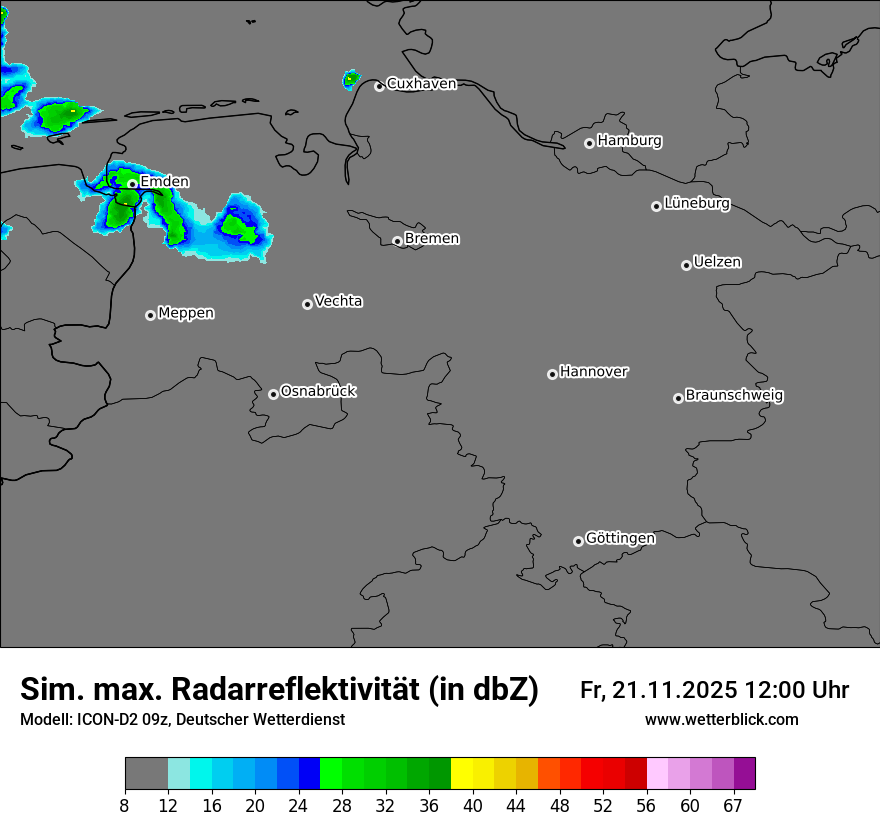 Modellkarten Simuliertes Radarbild