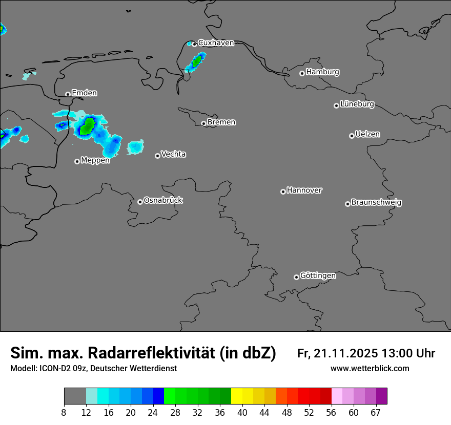 Modellkarten Simuliertes Radarbild