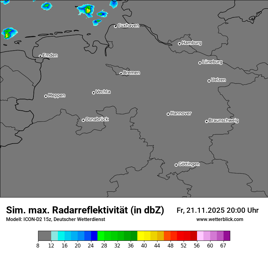 Modellkarten Simuliertes Radarbild