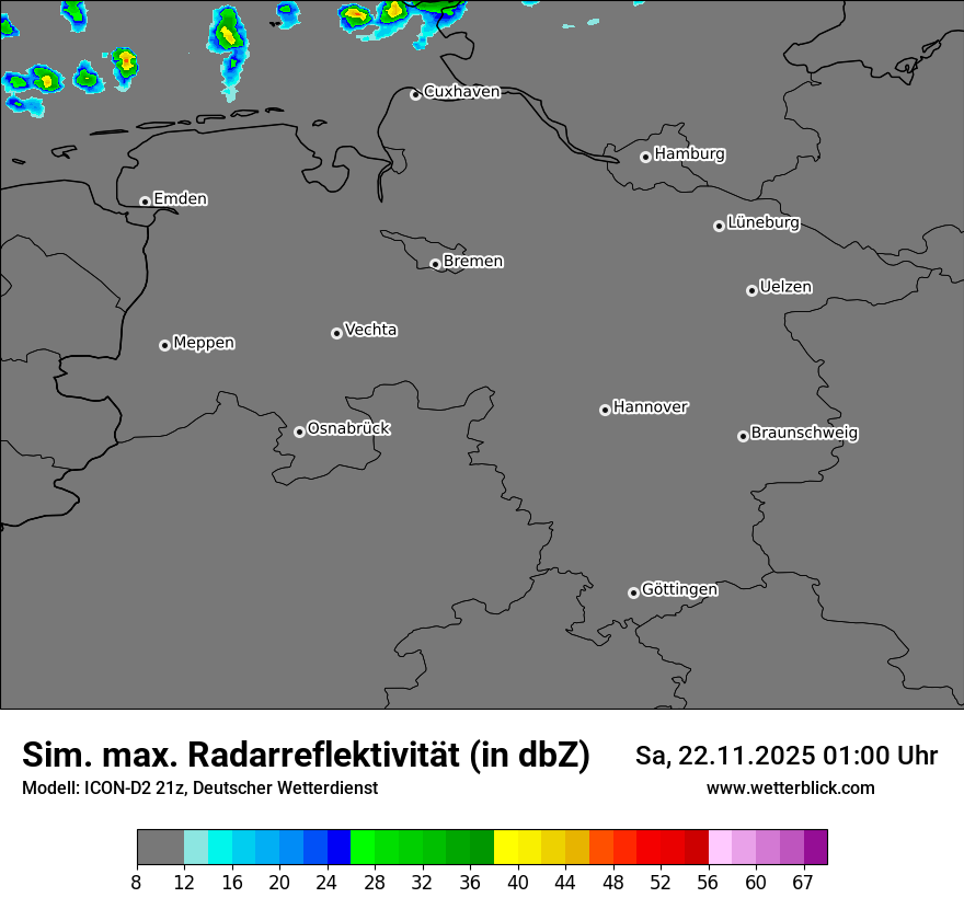 Modellkarten Simuliertes Radarbild