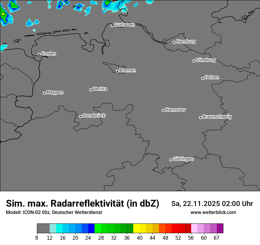 Modellkarten Simuliertes Radarbild