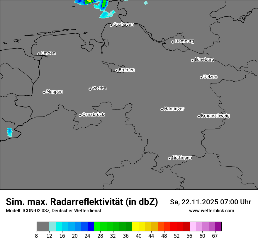 Modellkarten Simuliertes Radarbild