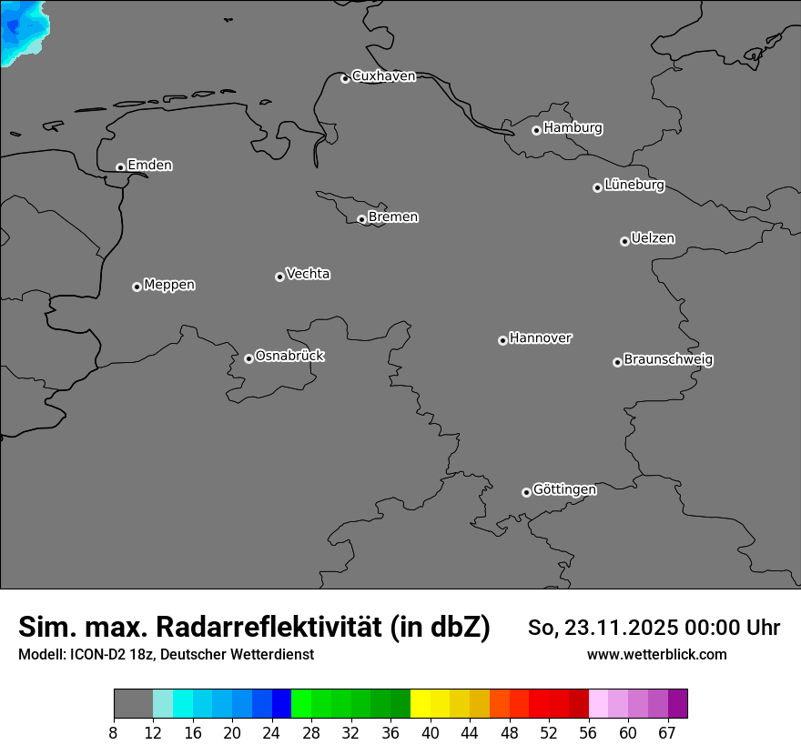 Modellkarten Simuliertes Radarbild