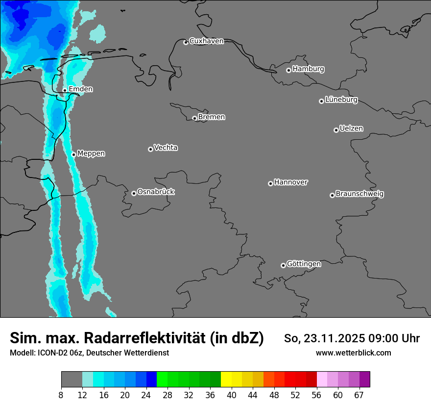 Modellkarten Simuliertes Radarbild