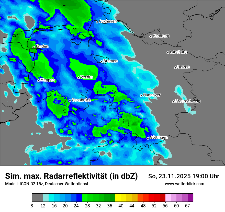 Modellkarten Simuliertes Radarbild