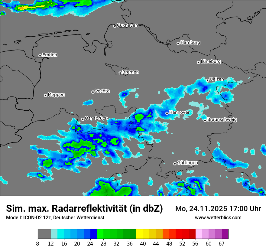 Modellkarten Simuliertes Radarbild