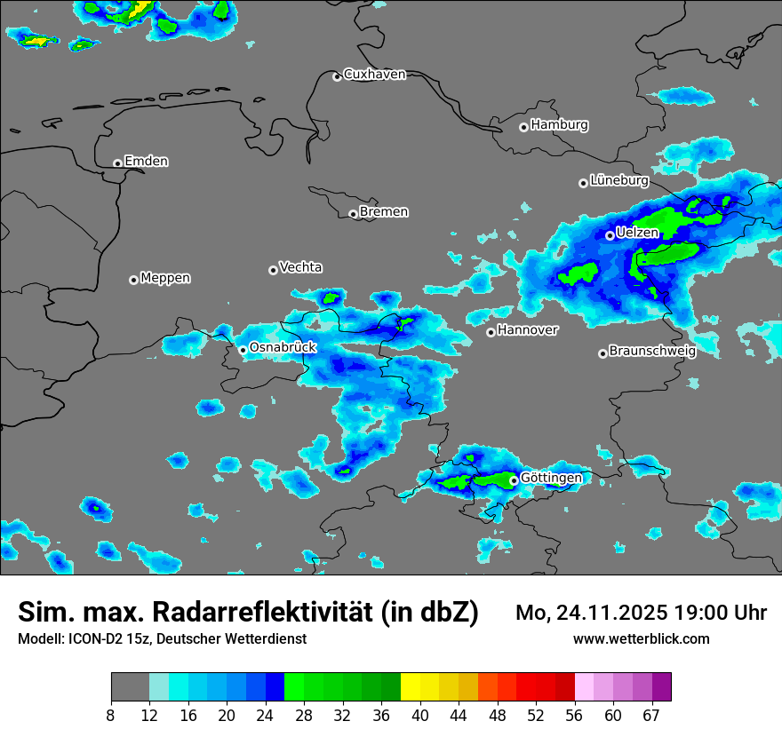 Modellkarten Simuliertes Radarbild