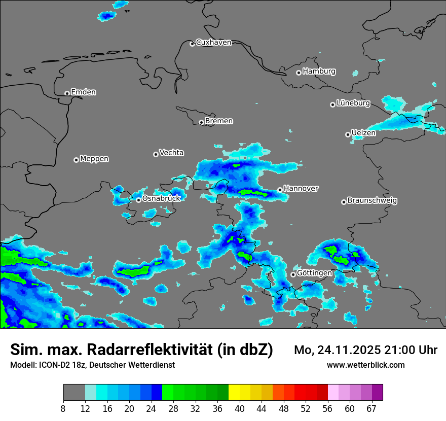Modellkarten Simuliertes Radarbild