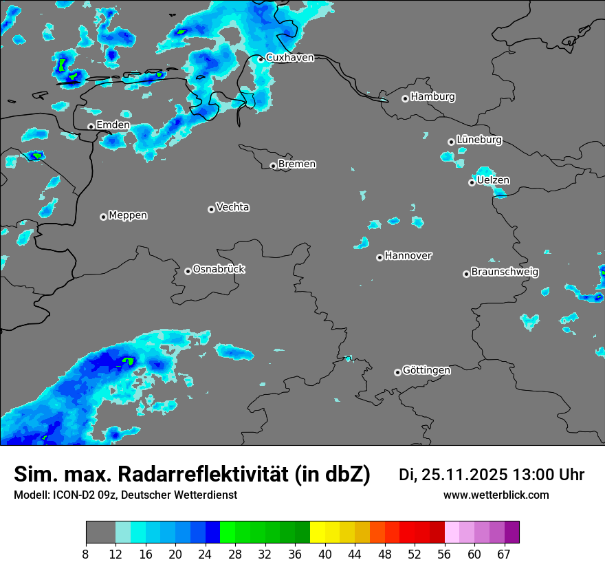 Modellkarten Simuliertes Radarbild