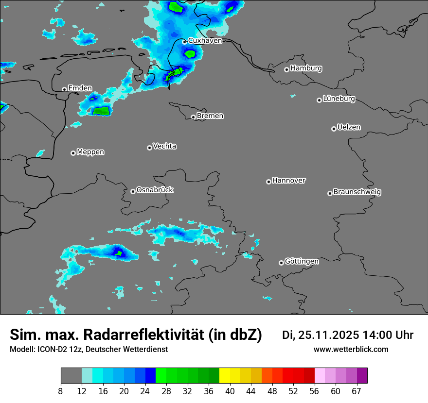 Modellkarten Simuliertes Radarbild