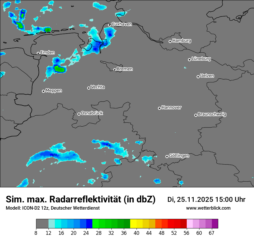 Modellkarten Simuliertes Radarbild