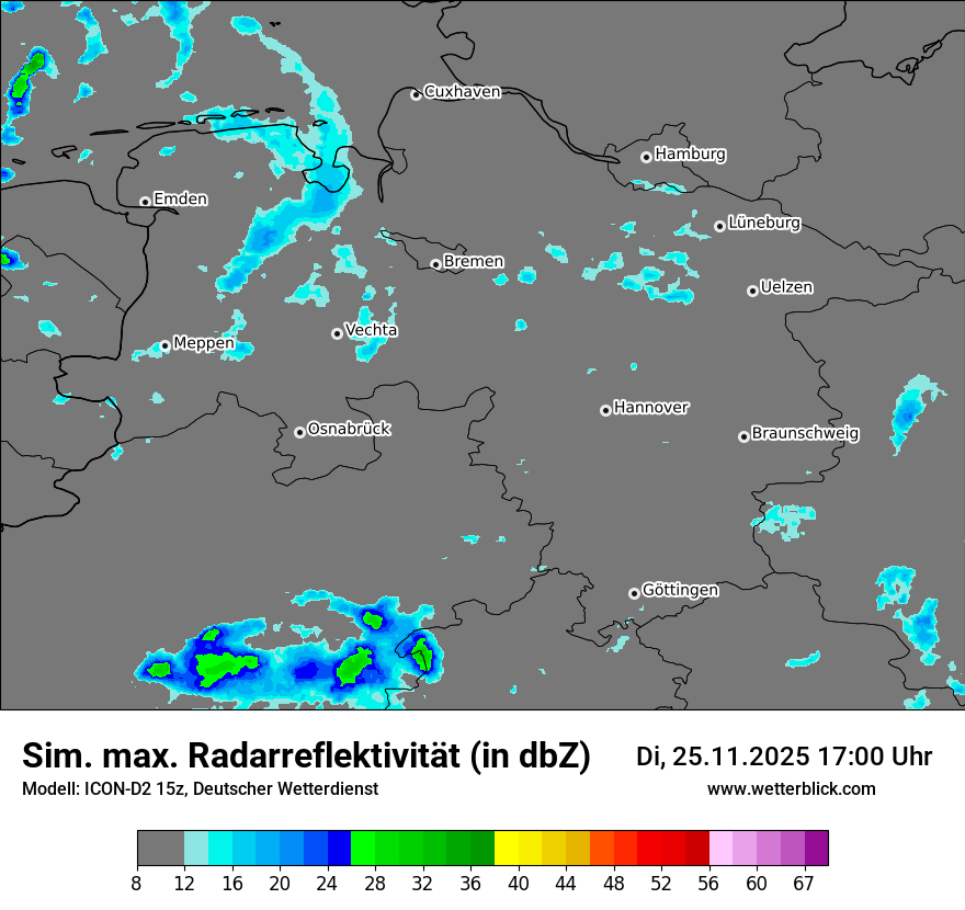 Modellkarten Simuliertes Radarbild