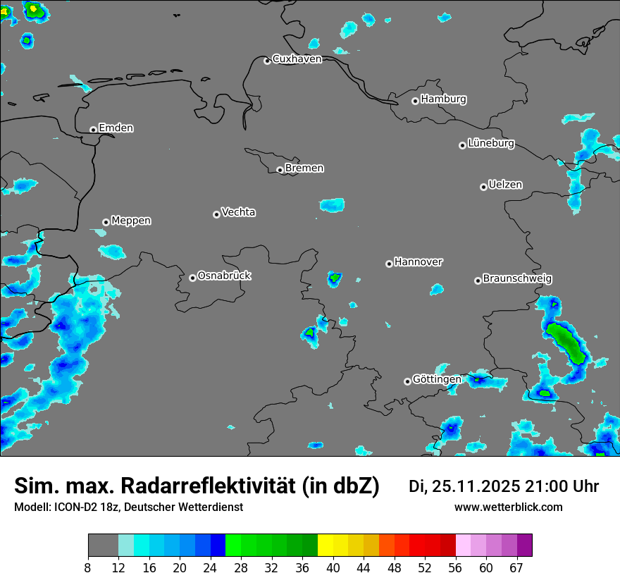 Modellkarten Simuliertes Radarbild