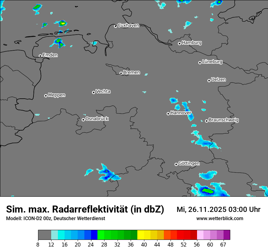 Modellkarten Simuliertes Radarbild