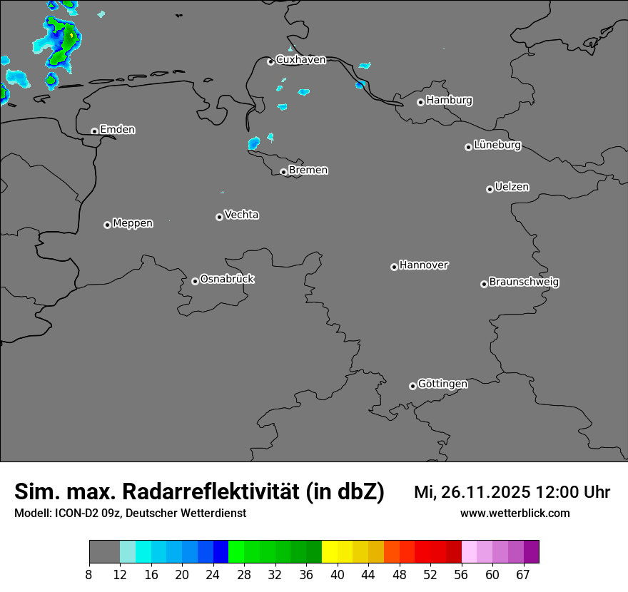 Modellkarten Simuliertes Radarbild