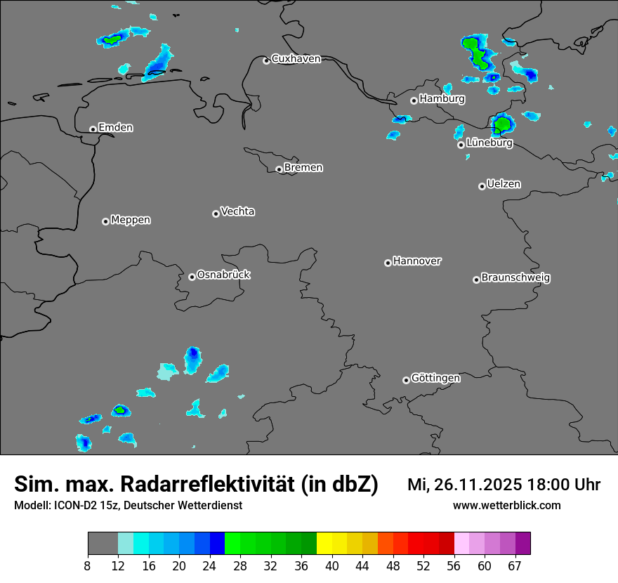 Modellkarten Simuliertes Radarbild