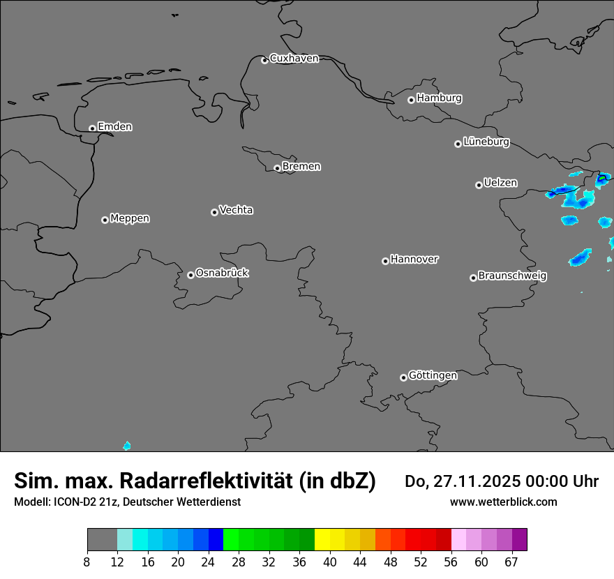 Modellkarten Simuliertes Radarbild