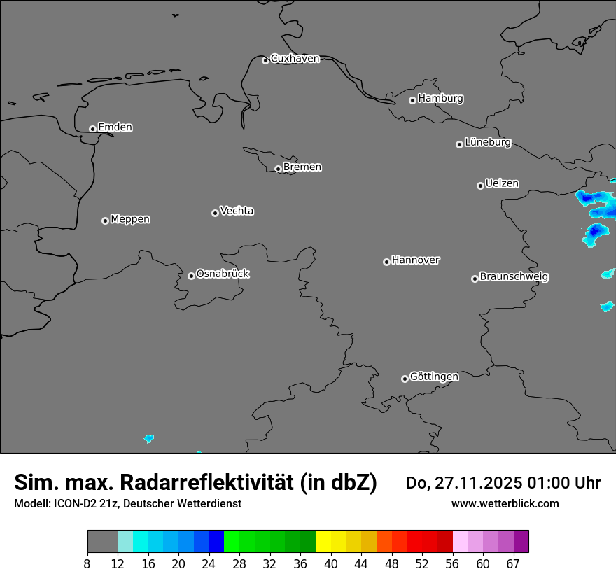 Modellkarten Simuliertes Radarbild