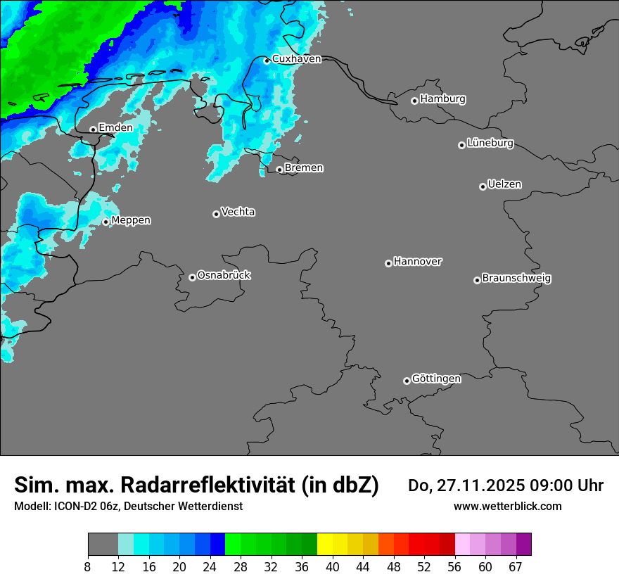 Modellkarten Simuliertes Radarbild