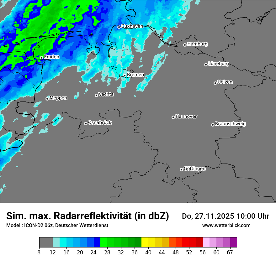 Modellkarten Simuliertes Radarbild