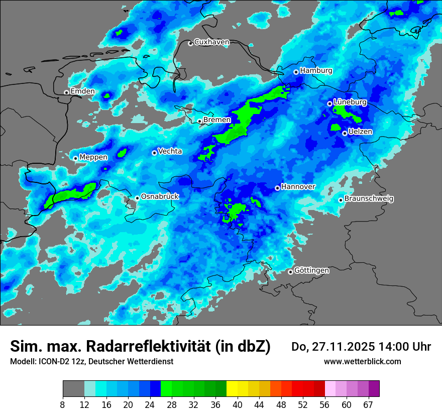Modellkarten Simuliertes Radarbild