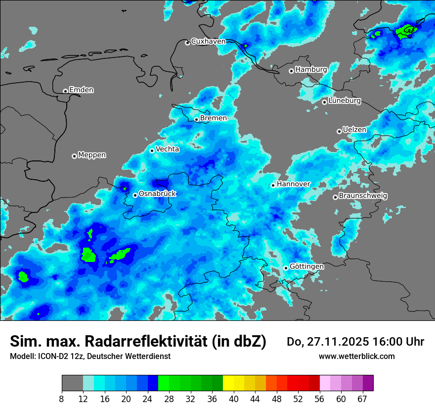 Modellkarten Simuliertes Radarbild