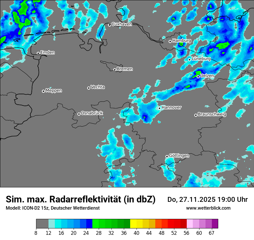 Modellkarten Simuliertes Radarbild