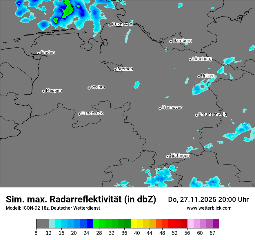 Modellkarten Simuliertes Radarbild